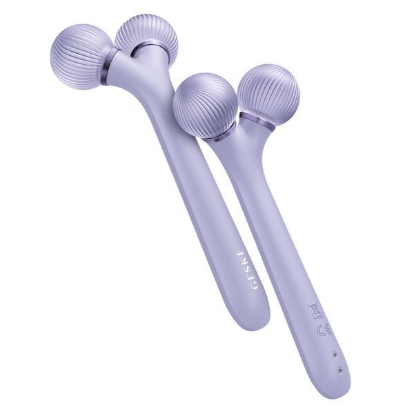 Електронний ультразвуковий ролик для обличчя GESKE Sonic Facial Roller 4в1 purple HB0178 фото