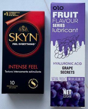Набор SKYN Intense Feel 10 шт. + Гель-лубрикант виноград 120 мл OLO SOS3713 фото