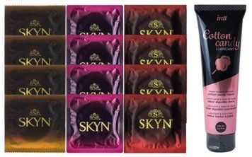 Комплект: Лубрикант Intt Cotton Candy (100 мл) + 12 шт SKYN SOS10404 фото