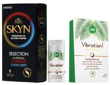 Набір з SKYN Selection (9 шт) + Рідкий вібратор Intt Vibration Coconut Vegan (15 мл) SOS9704 фото