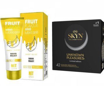 Набор :SKYN Pleasures 42 шт и Лубрикант OLO SWEET SECRET с ароматом банана 120ml SOS31 фото