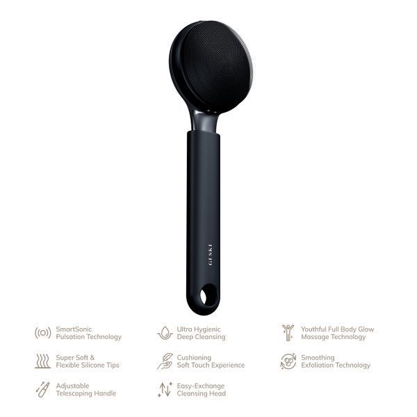 Ультразвукова щітка для всього тіла GESKE Sonic Full-Body Brush&Intensive Exfoliator 8в1 black HB0374 фото