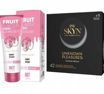 Набор :SKYN Pleasures 42 шт и Лубрикант OLO SWEET SECRET с ароматом персика 120ml SOS32 фото