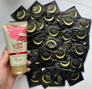 Набір 50 шт Skyn Original + лубрикант LUBE TUBE HOT, 150 мл SOS2496 фото