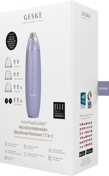 Микродермабразионное устройство для удаления черных точек GESKE MicroDermabrasion Blackhead Remover 7в1 purple HB0572 фото