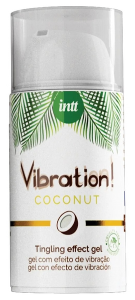 Рідкий вібратор зі смаком кокоса INTT Coconut Vegan Vibration (15 мл) &mdash; з ефектом пульсації та зігрівання SO5972 фото
