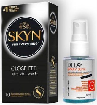 Набір з SKYN Close Feel (10 шт) + Пролонгатор LOVELY LOVERS DELAY SPRAY 50 ML SOS8950 фото