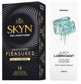 Набір Лубрикант Satisfyer Cooling Comfort 300 мл + Skyn Unknown Pleasures+ 14 шт SOS12768 фото
