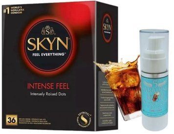 Набір з SKYN Intense Feel (36 шт) + рідки вібратор 5th Paradise Liquid Vibrator &mdash; Кола (30 мл) SOS9851 фото