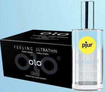 Набір OLO - ультратонкі -001 ( 10 штук) + Лубрикант pjur INFINITY water-based (50 мл) SOS4513 фото