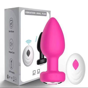 Рожева анальна пробка-вібратор із пультом дистанційного керування USB AS48 фото