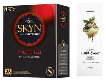 Набор Лубрикант Satisfyer Minty Mocha 300мл + SKYN Intense Feel 36 шт. SOS12817 фото