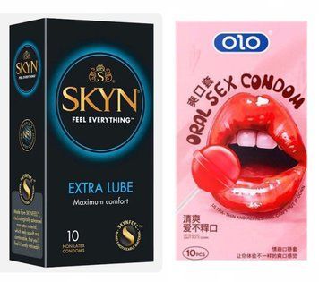 Skyn Extra Lube 10 штук + OLO Oral Candy 10 штук КОМПЛЕКТ SOS36 фото