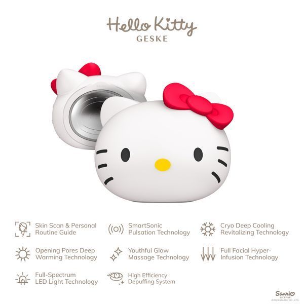Ультразвукова маска тепло та холод GESKE Sonic Warm&Cool Mask 8в1 у формі голови кота by Hello Kitty HB0596 фото