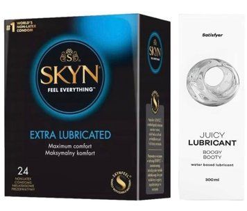 Набор Лубрикант Satisfyer Boogy Booty 300мл + SKYN Extra Lube 24 шт SOS12724 фото