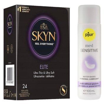 Комплект SKYN Elite 24 шт. + pjur MED Sensitive glide 100 мл SOS13299 фото