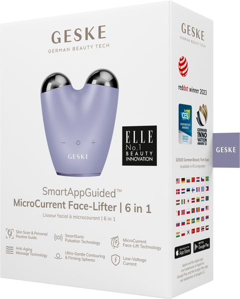 Микротоковый подтягиватель лица GESKE MicroCurrent Face-Lifter 6в1 purple HB0134 фото