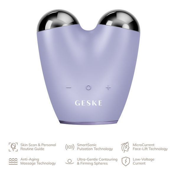 Микротоковый подтягиватель лица GESKE MicroCurrent Face-Lifter 6в1 purple HB0134 фото