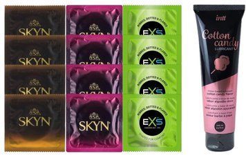 Комплект: Лубрикант Intt Cotton Candy (100 мл) +8 шт. SKYN + 4 шт. EXS EXTREME SOS10448 фото