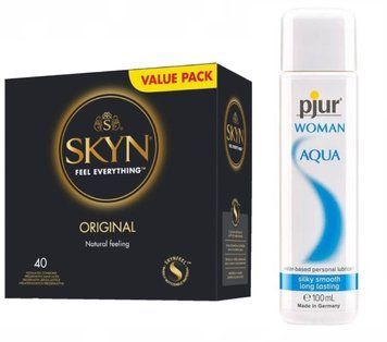 Набір SKYN ORIGINAL 40 шт та Лубрикант Pjur Woman Aqua 100 мл SOS122 фото