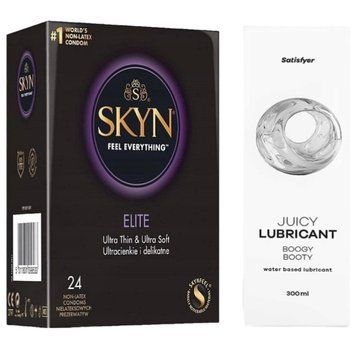 Набор Лубрикант Satisfyer Boogy Booty 300мл + SKYN SKYN Elite 24 шт SOS12725 фото