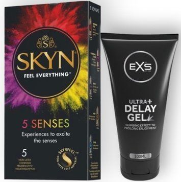 Набір з SKYN 5 Senses + Пролонгатор EXS Delay Gel Ultra+ 100ml SOS8846 фото