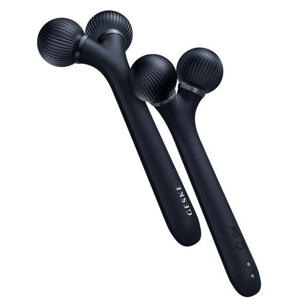 Електронний ультразвуковий ролик для обличчя GESKE Sonic Facial Roller 4в1 black HB0179 фото