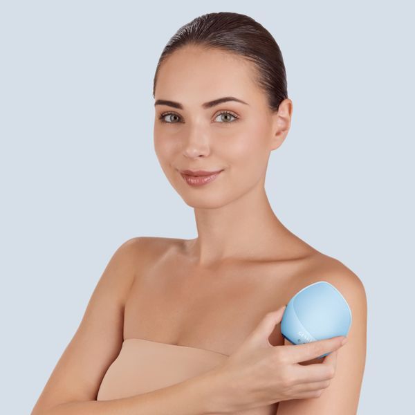 Ультразвукова щітка для тіла та інтенсивний пілінг GESKE Sonic Body Brush&Intensive Exfoliator 7в1 aquamarine HB0351 фото
