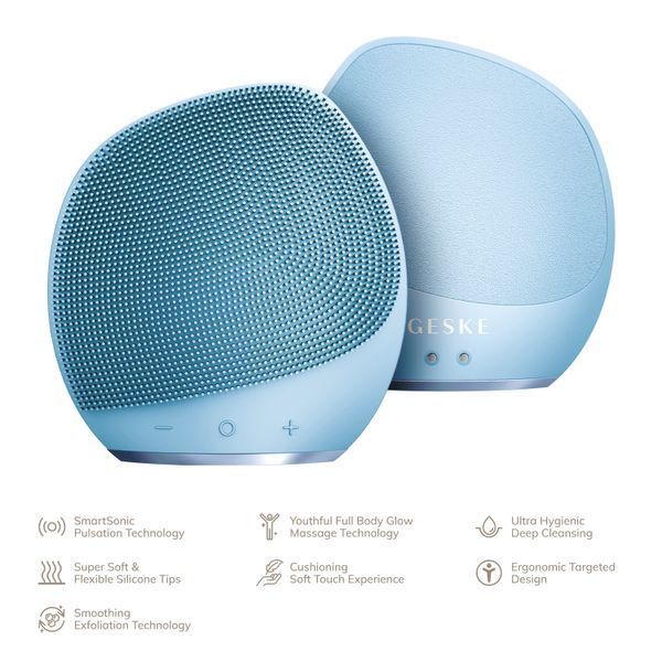 Ультразвукова щітка для тіла та інтенсивний пілінг GESKE Sonic Body Brush&Intensive Exfoliator 7в1 aquamarine HB0351 фото
