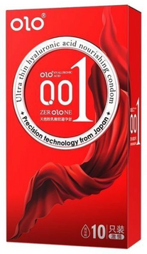 OLO Bare Thin 001 Square у червоному кольорі з точками 10 штук OL26 фото