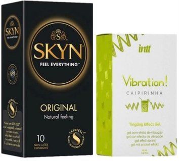 Набір з SKYN Original (10 шт) + Рідкий вібратор Intt Vibration Caipirinha (15 мл) SOS9895 фото