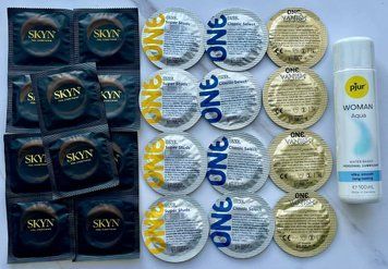 Набор из 22 штук One, Skyn ​​+ лубрикант pjur Woman Aqua (100 мл) SOS4016 фото