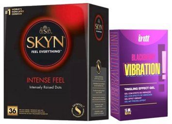 Набір з SKYN Intense Feel (36 шт) + Рідкий вібратор Intt Vibration Blackberry (15 мл) SOS9844 фото