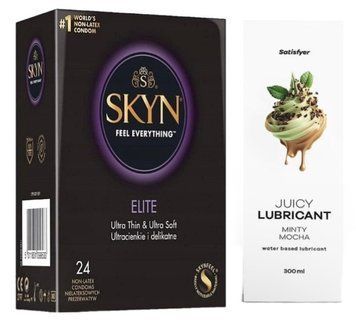 Набор Лубрикант Satisfyer Minty Mocha 300мл + SKYN Elite 24 шт. SOS12811 фото
