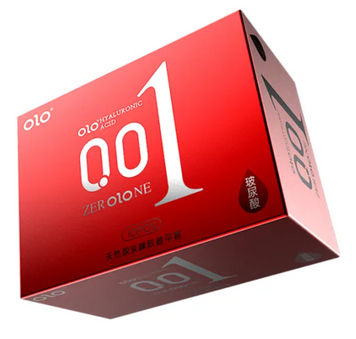 OLO 0.01 jelly box condoms red, розігріваючі 10 шт OL62 фото