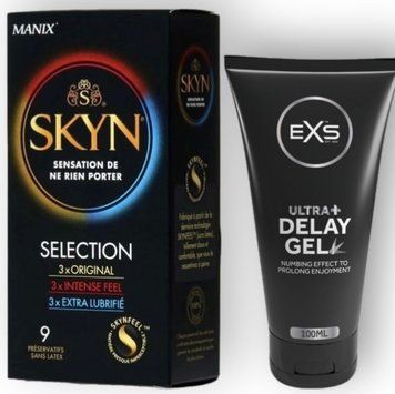 Набір з SKYN Selection (9 шт) + Пролонгатор EXS Delay Gel Ultra+ (100 мл) SOS8865 фото