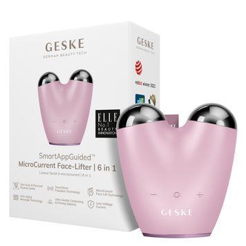 Мікрострумовий підтягувач обличчя GESKE MicroCurrent Face-Lifter 6в1 pink HB0137 фото