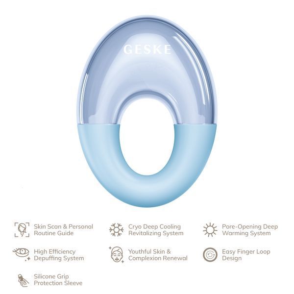 Массажер для глаз GESKE Cool & Warm Eye Massager 7в1 aquamarine HB0307 фото