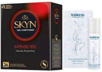Набір з SKYN Intense Feel (36 шт) + Рідкий вібратор VALKIRIA Cooling Orgasm Gel (50 мл) від Nuei SOS9841 фото