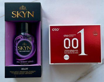 Набор OLO возбуждающий с разогревающим эффектом 001 (красные) 10 шт + Лубрикант Skyn ​​All Night Long 80 мл на силиконовой основе SOS1220 фото