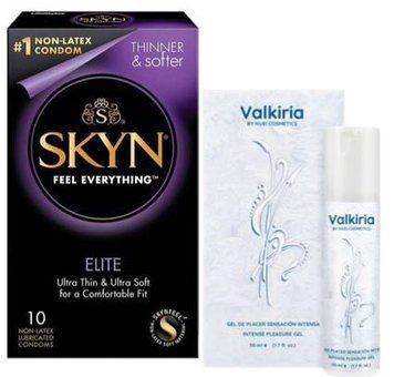 Набір з SKYN Elite (10 шт) + Гель для посилення оргазму VALKIRIA Cooling Orgasm Gel (50 мл) від Nuei SOS9741 фото