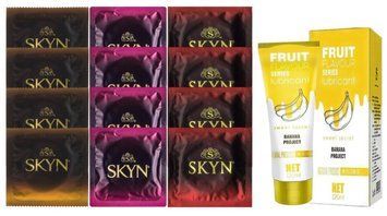 Комплект: Лубрикант OLO Banana (120 мл) + 8 шт SKYN + 4 шт SKYN Intense Feel SOS10520 фото