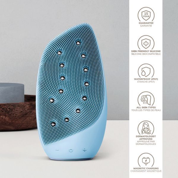 Очистительная щетка для лица GESKE Sonic Thermo Facial Brush&Face-Lifter 8в1 aquamarine HB0094 фото