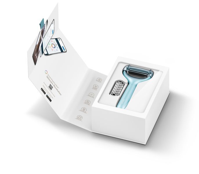 Електронний ролер для обличчя та тіла з мікроголками GESKE MicroNeedle Face&Body Roller 8в1 turquoise HB0202 фото