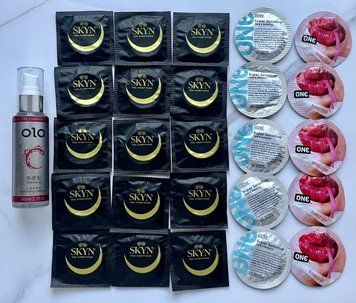 Комплект 15 шт Skyn Original - 10 шт One Super Sensitive, Flavor Waves - Лубрикант olo зігріваючий 60 мл SOS2559 фото