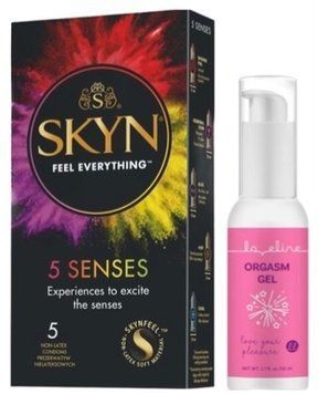 Набір з SKYN 5 Senses + Гель для стимуляції оргазму Orgasm gel, 50 мл Loveline SOS9628 фото