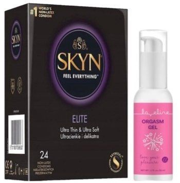 Набір з SKYN Elite (24 шт) + Гель для посилення оргазму Loveline Orgasm Gel (50 мл) SOS10138 фото