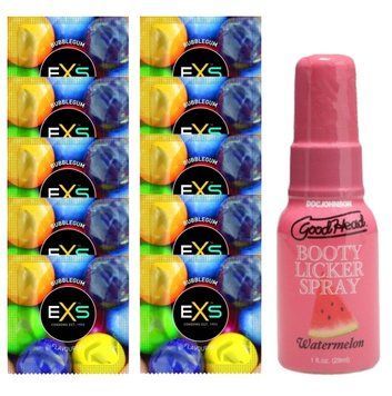 EXS BUBBLEGUM 10 шт + Doc Johnson Booty Licker Spray &ndash; Watermelon (29 мл) SOS14024 фото