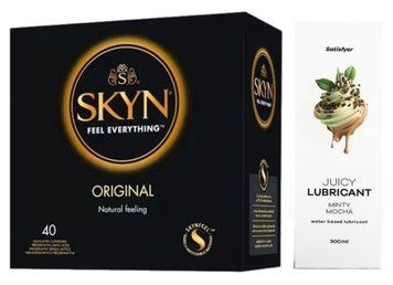 Набор Лубрикант Satisfyer Minty Mocha 300мл + SKYN Original 40 шт. SOS12805 фото