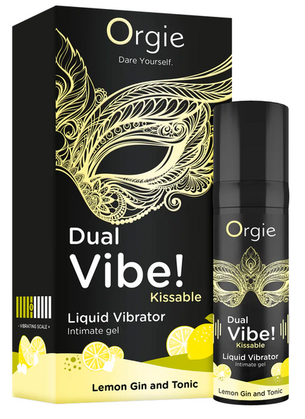 Orgie Dual Vibe! Lemon Gin and Tonic (15 мл) &ndash; жидкий вибратор со вкусом Джин-Тоника с Лимоном 17557 фото